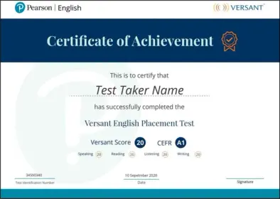 (Pearson ELL) Versant English Placement Test