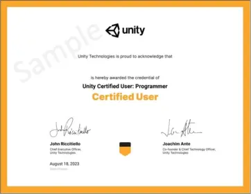 Unity Certified User (UCU)