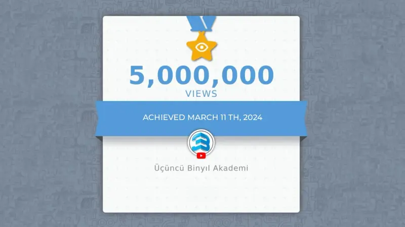 5 Milyon İzlenmeye Ulaşmanın Gururunu Yaşıyoruz!