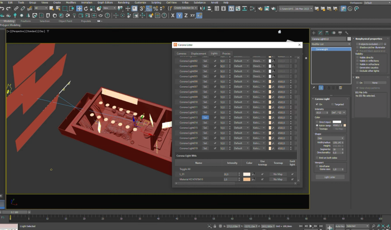 Corona-Vray Işık Komutları ile Aydınlatma Uygulamaları