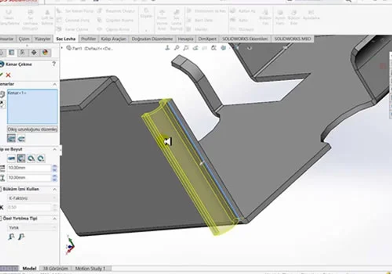sac parça tasarımı (sheet metal)