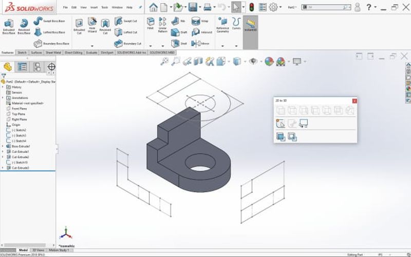 2d to 3d in solidworks