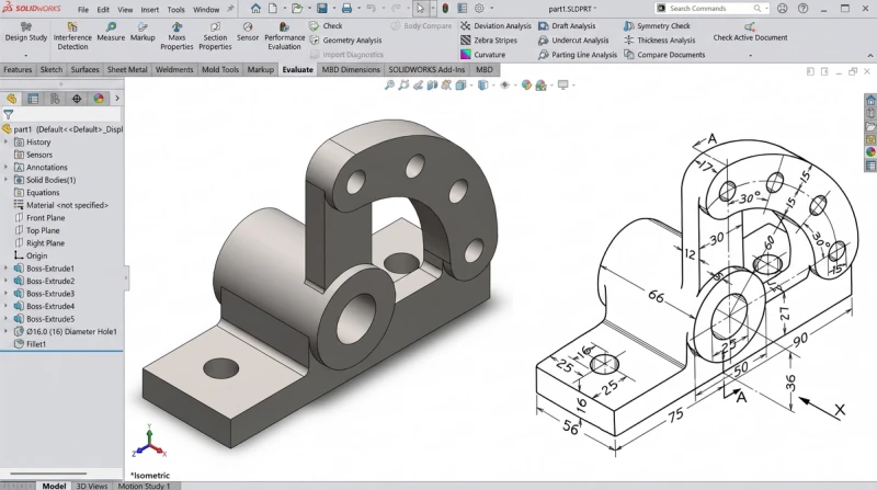 solidworks ile iki boyutlu çizim