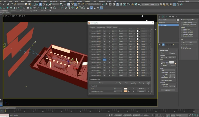 Corona-Vray Işık Komutları ile Aydınlatma Uygulamaları
