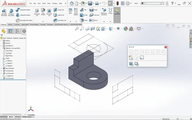 2d to 3d in solidworks